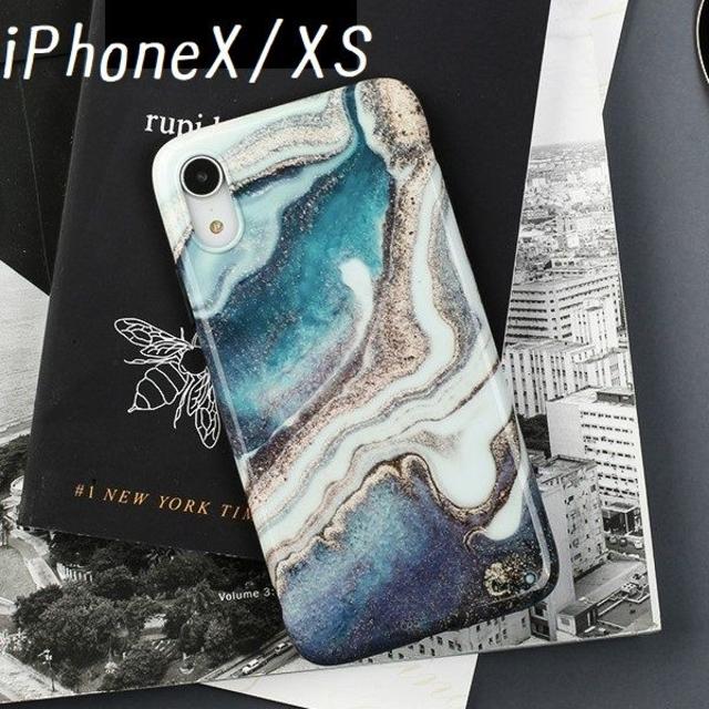 大人気！ iPhoneX iPhoneXS ケース カバー マーブル プリント スマホ/家電/カメラのスマホアクセサリー(iPhoneケース)の商品写真