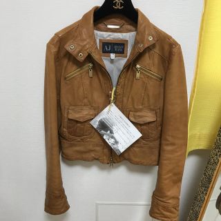 アルマーニジーンズ(ARMANI JEANS)の定価10万程✨アルマーニ ジーンズ  AJ レディース 革ジャン　ジャンバー(ライダースジャケット)