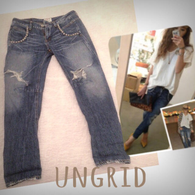 Ungrid(アングリッド)のungrid スタッズサルエルデニム♡ レディースのパンツ(デニム/ジーンズ)の商品写真