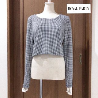 ロイヤルパーティー(ROYAL PARTY)のロイヤルパーティー ◆ 千鳥格子 ショート丈 ロンT ロングTシャツ (Tシャツ(長袖/七分))