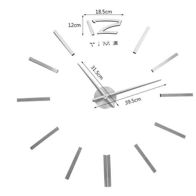 ステッカーウォールクロック シルバー インテリア/住まい/日用品のインテリア小物(掛時計/柱時計)の商品写真