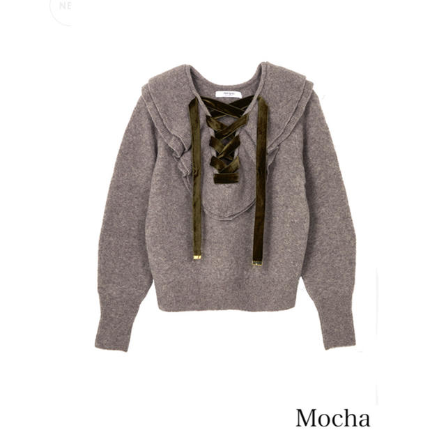 ニット/セーターLace Up Wool-blend Pullover