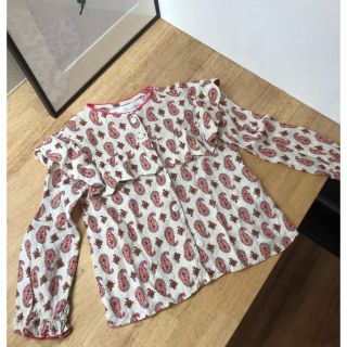 ザラキッズ(ZARA KIDS)の二回のみ着用♡ペイズリーフリルトップス(ブラウス)