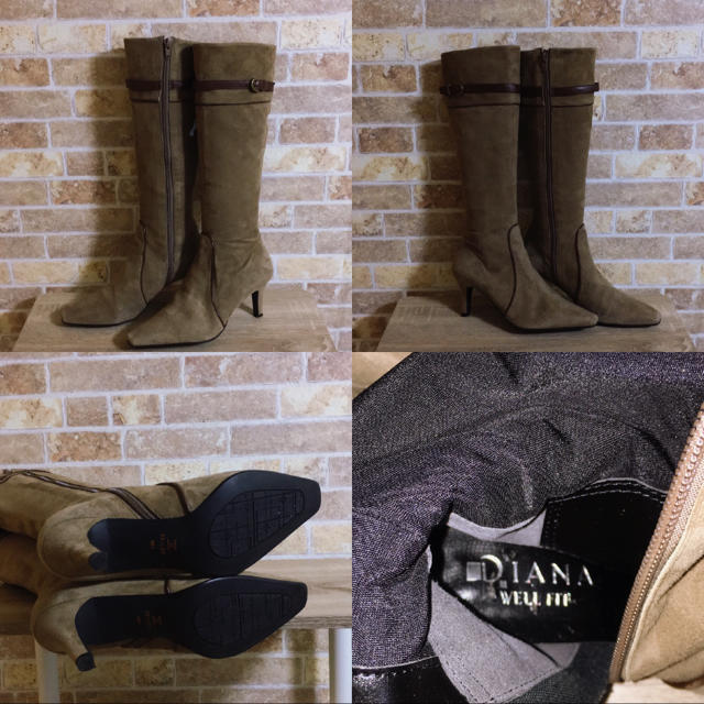 DIANA(ダイアナ)の美品 DIANA ダイアナ ブーツ ブラウン 23.5cm スエード レディースの靴/シューズ(ブーツ)の商品写真