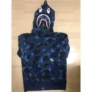 【激レア】A BATHING APE ブルーカモ コラボ パーカー エイプ