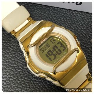 ジーショック(G-SHOCK)のCASIO G-SHOCK G-ms 希少 ゴールドバンド 電池交換済み ♪(腕時計)