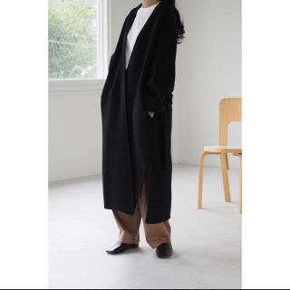 最終お値下げ♡ na.e No-Collar Gown Coat / black(ロングコート)