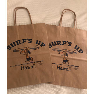 スヌーピー(SNOOPY)のハワイ限定　スヌーピー　紙袋　2枚(ショップ袋)