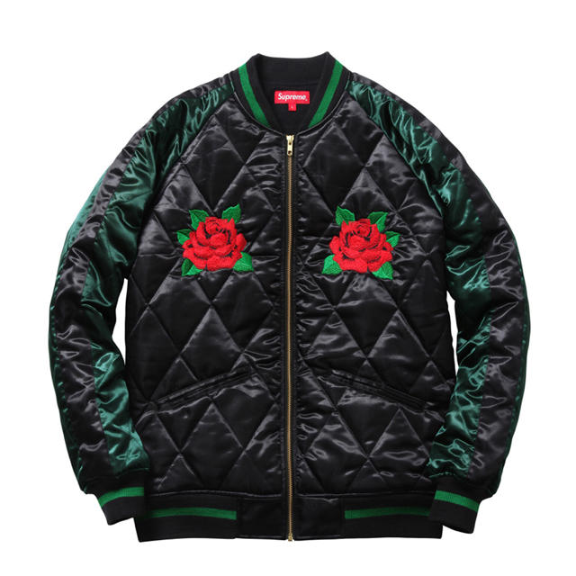 Supreme - Quilted Satin Bomber 黒 L