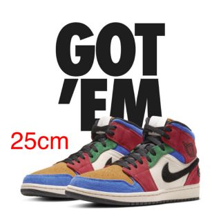 ナイキ(NIKE)のエアジョーダン 1 MID フィアレス BLUE THE GREAT(スニーカー)