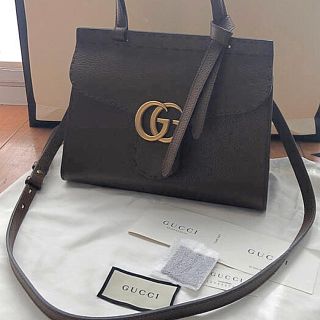 グッチ(Gucci)のGUCCI GGマーモント　ダークブラウン　2WAY ショルダーバック(ショルダーバッグ)