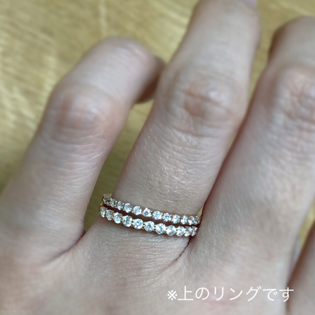 K18 ダイヤ 0.20ct ハーフエタニティー リング レディースのアクセサリー(リング(指輪))の商品写真