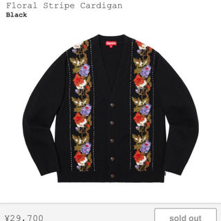 Supreme - supreme floral Stripe cardigan 黒 Mサイズの通販 by ...