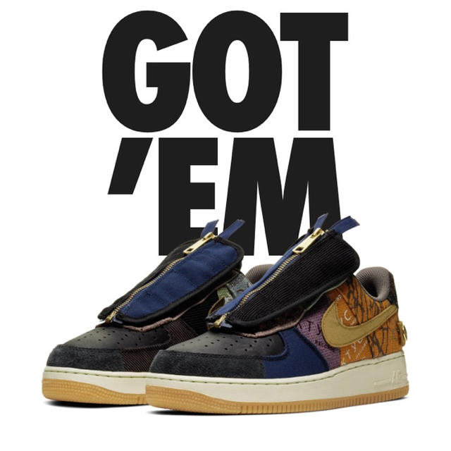 靴/シューズNIKE AIR FORCE 1 TRAVIS SCOTT 26cm 本物