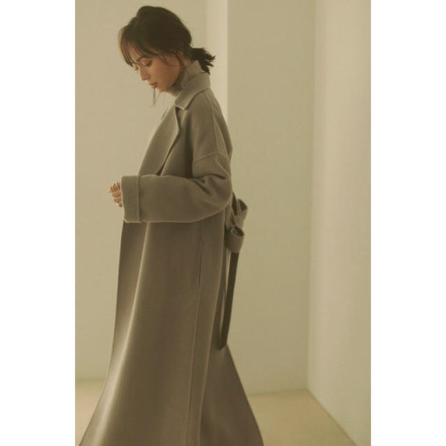 カシェック ダブルフェイスロングガウンコート ショッパー付き