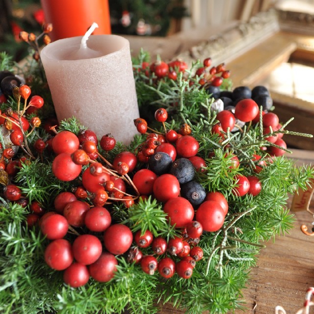 赤い実のchristmas Wreath クリスマスリース ドライフラワーリースの通販 By Hoccri S Shop ラクマ
