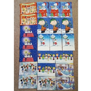 スヌーピー(SNOOPY)のflamingoスヌーピー　クリスマスカード　22枚セット 封筒付き　箱無し価格(カード/レター/ラッピング)