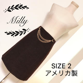 Milly ウール素材混 スカート ツイード素材(ひざ丈スカート)