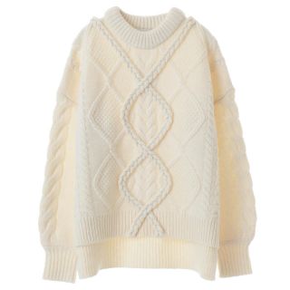 クラネ CLANE ARGYLE 3D KNIT TOPS ケーブルニット(ニット/セーター)