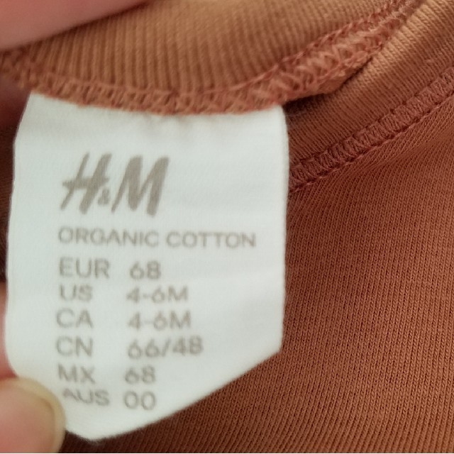 H&M(エイチアンドエム)のH&M オーガニックコットン　ボディスーツ キッズ/ベビー/マタニティのベビー服(~85cm)(肌着/下着)の商品写真