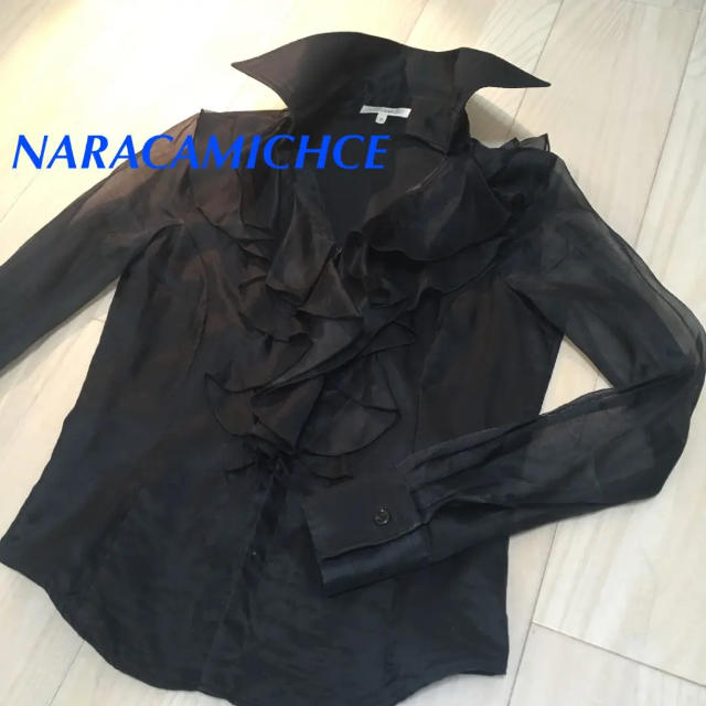 ナラカミーチェ☆オーガンジー ドレスシャツ ブラック
