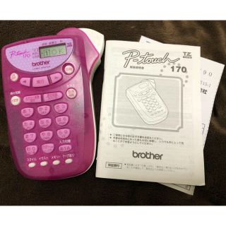 ブラザー(brother)のピータッチ  170 ピンク　本体　美品　説明書付　p-touch  170(オフィス用品一般)