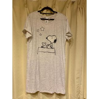 エイチアンドエム(H&M)の H&M Tシャツ ワンピース S スヌーピー カットソー 杢グレー(Tシャツ(半袖/袖なし))