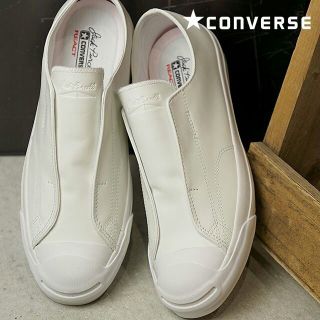 最値定価1.2万!新品コンバース ジャックパーセルレザースリッポンスニーカー24