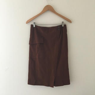 トゥモローランド(TOMORROWLAND)のMACPHEE マカフィー タイトスカート /36 ブラウン 茶色(ひざ丈スカート)