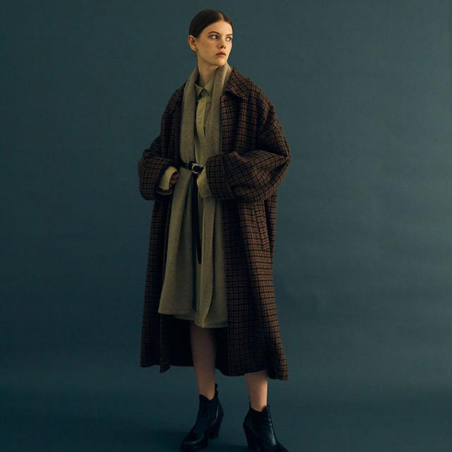 YOKE DOUBLE JQUARD KNIT BAL COLLAR COAT