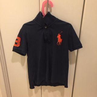 ポロラルフローレン(POLO RALPH LAUREN)のラルフローレン 130 男子 半袖 紺色 オレンジ刺繍(Tシャツ/カットソー)