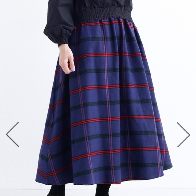 merlot(メルロー)のメルロー★チェック ロングフレアスカート レディースのスカート(ロングスカート)の商品写真