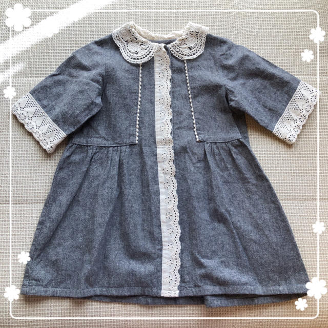 Biquette Club(ビケットクラブ)のBiquette Club ＊ レースデニムチュニック  キッズ/ベビー/マタニティのキッズ服女の子用(90cm~)(Tシャツ/カットソー)の商品写真