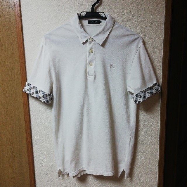 BURBERRY BLACK LABEL(バーバリーブラックレーベル)の白ポロシャツ メンズのトップス(ポロシャツ)の商品写真