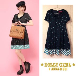 ドーリーガールバイアナスイ(DOLLY GIRL BY ANNA SUI)のドーリーガール♡黒ワンピ(ミニワンピース)