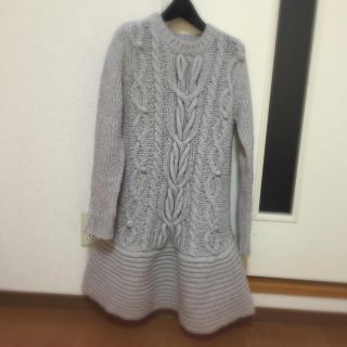 ジルスチュアート(JILLSTUART)のJILLSTUARTケーブルニットワンピ(ひざ丈ワンピース)