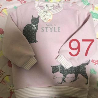 マザウェイズ(motherways)の【yuiaka様専用】マザウェイズ トレーナー ライラック 猫柄 97(Tシャツ/カットソー)