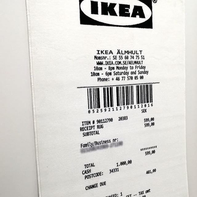 送料込 IKEA マルケラッド IKEA RECEIPT ラグマット イケア