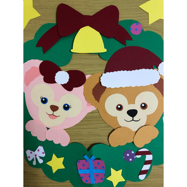 Disney(ディズニー)のダッフィー &シェリーメイ風♡リースの壁面♡ ハンドメイドの素材/材料(型紙/パターン)の商品写真