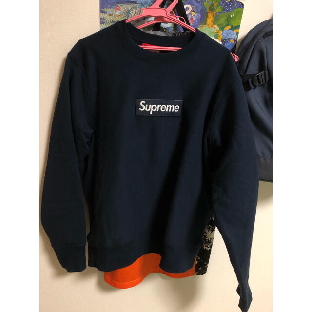 supreme box logo crewneck navy