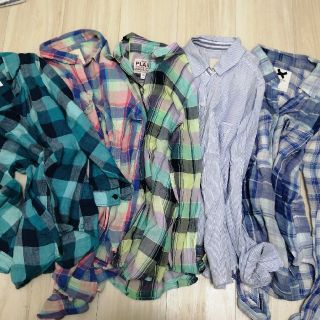 ホリスター(Hollister)のチェックシャツ5枚セット　xs　ホリスター　ユニクロ　オールドネイビー(シャツ/ブラウス(長袖/七分))