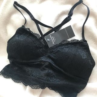 アバクロンビーアンドフィッチ(Abercrombie&Fitch)の【未使用】ブラックレースブラトップ（XS size）(ブラ)