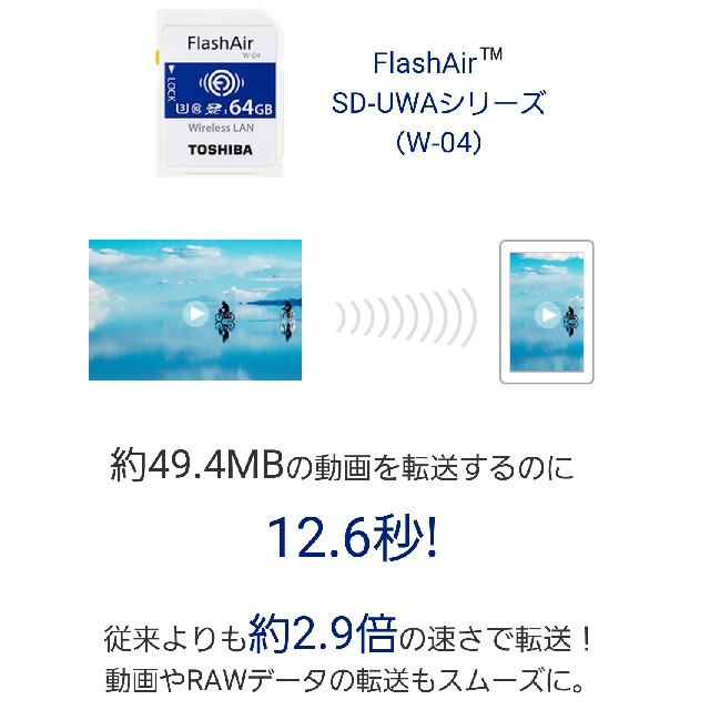 東芝　Flash Air W-04第4世代SDHC 64GB　32GBよりお得 2