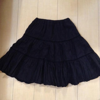 コムサイズム(COMME CA ISM)のコムサ黒ベロア調ティアードスカート150(スカート)