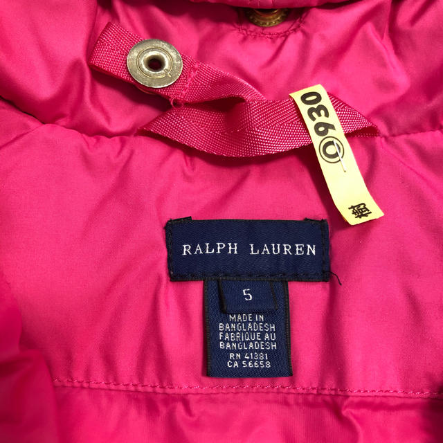 Ralph Lauren(ラルフローレン)のラルフローレン　ダウン　5 クリーニング済み キッズ/ベビー/マタニティのキッズ服女の子用(90cm~)(コート)の商品写真