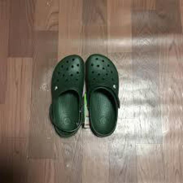 crocs(クロックス)のラスト1 希少 クロックス 27cm ディープ グリーン グレー オレンジ メンズの靴/シューズ(サンダル)の商品写真