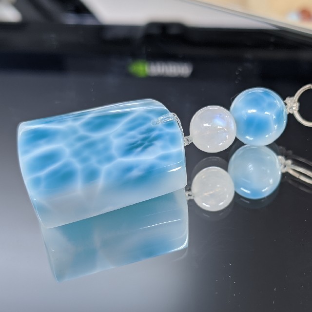 値段が激安 アイスラリマーブレスレット!ペンダントトップ!深海Blue