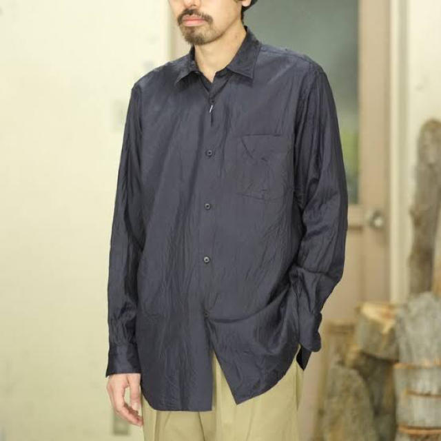 探してます！　2021ss comoliシルクシャツネイビー4