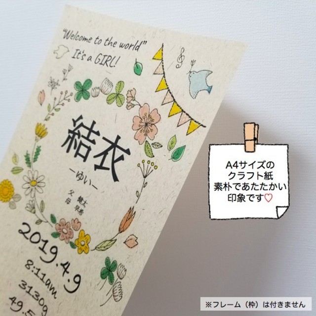 クラフト紙の命名書 オシャレ命名書 ベビー お七夜 オーダーメイド ボタニカル の通販 By S Baby Create S Shop ラクマ