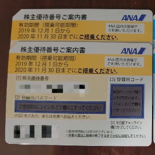 エーエヌエー(ゼンニッポンクウユ)(ANA(全日本空輸))のANA株主優待券　4枚(その他)